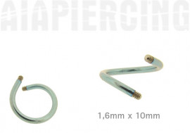 Accessoire piercing spirale 1,6x10mm bleu claire