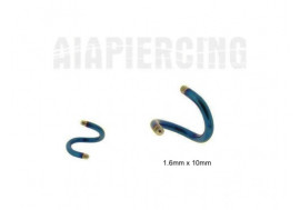 Piercing accessoire Spirale bleue 1.6x10mm