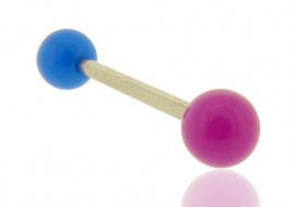 Piercing barbell bicolore bleu et violet