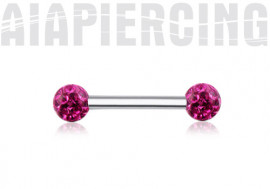 PIERCING BARBELL SWAROVSKI ROSE