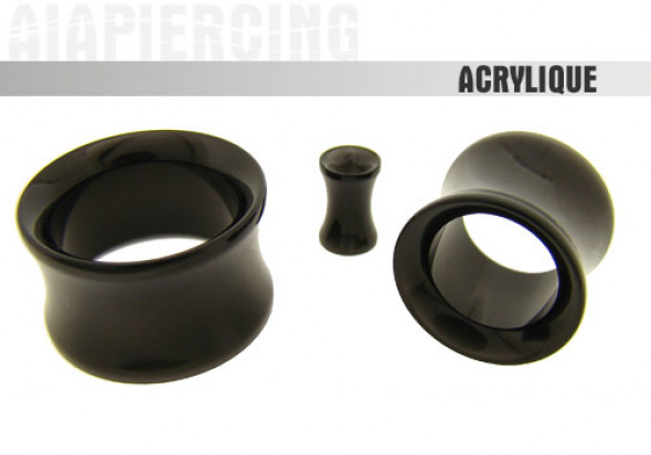 Piercing tunnel epaulé acrylique noir