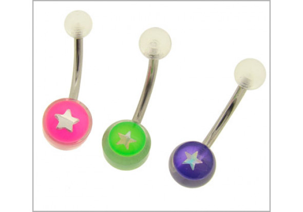 DESTOCKAGE Piercing nombril acrylique étoile