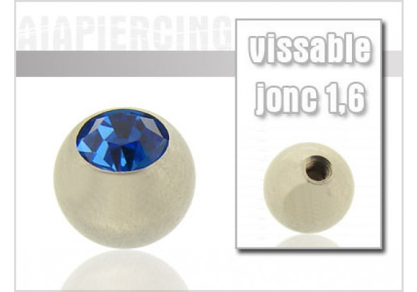 Bille cristal bleu foncé 1.6mm