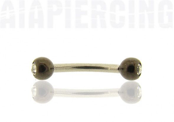 Piercing arcade billes blackline pierres blanches