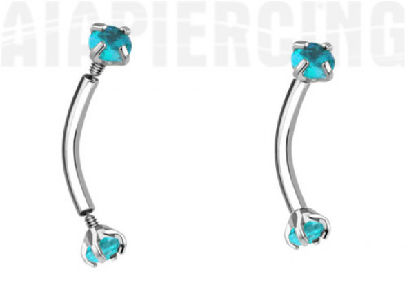 Piercing arcade pierres griffées turquoises