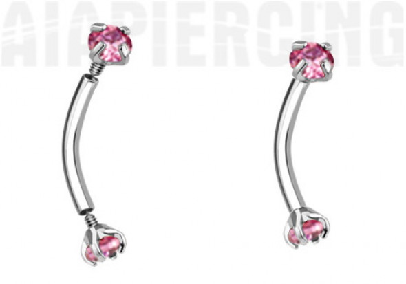 Piercing arcade pierres griffées roses