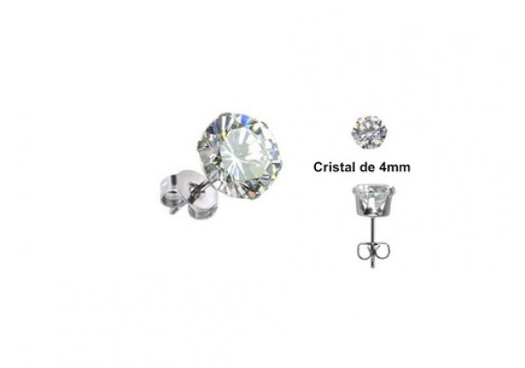 Boucle d'oreille acier 4mm