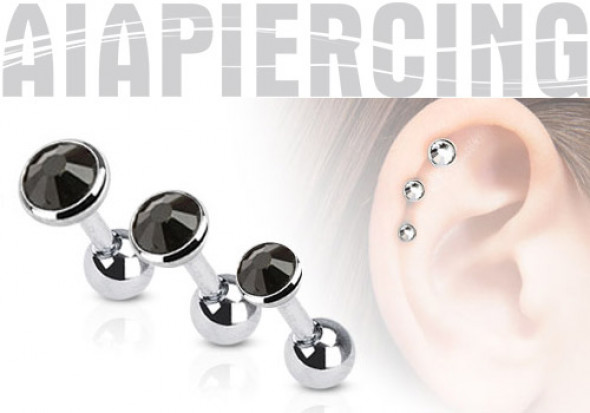 Piercing cartilage pierre noire