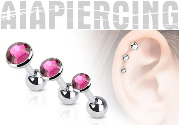 Piercing cartilage pierre rose 