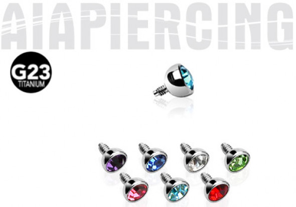 Piercing Dermal Strass sertie en titane