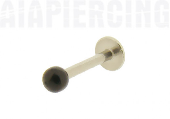 Piercing labret Bille acrylique noire