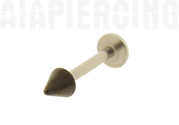 Piercing Labret pointe noire 3mm