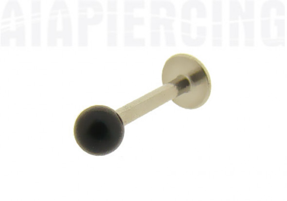 Piercing labret bille noire 3mm