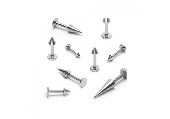 Piercing labret spike acier chirurgical