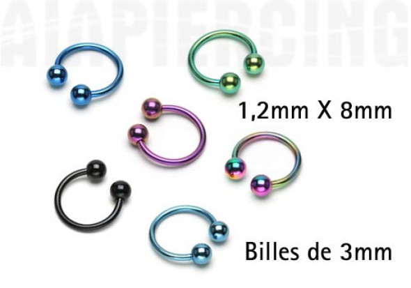 piercing fer à cheval 1,2 X 8mm