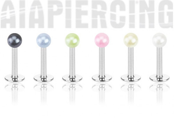 Piercing labret ou tragus perle nâcrée