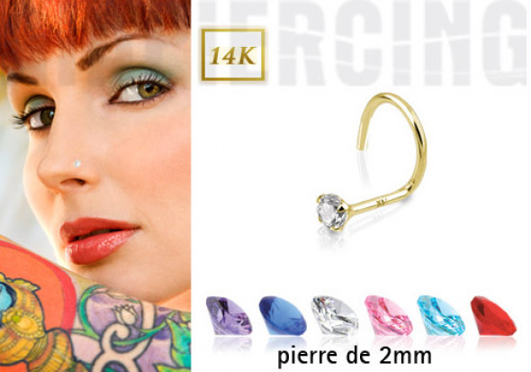 Piercing nez pierre 2mm