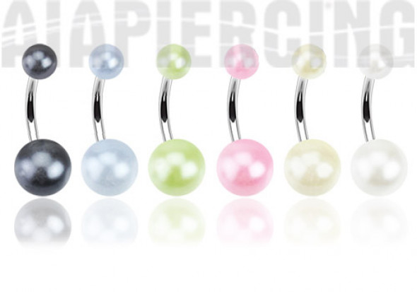 Piercing nombril acrylique perles nâcrées