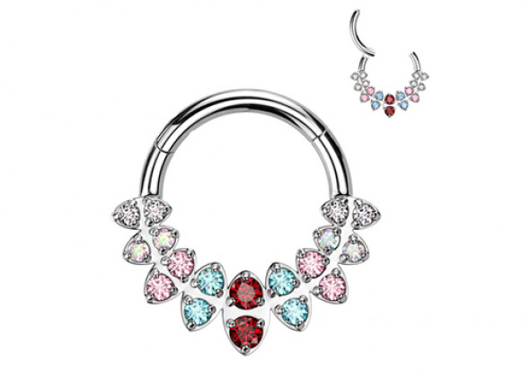 Piercing anneau clicker marquise Multi couleur