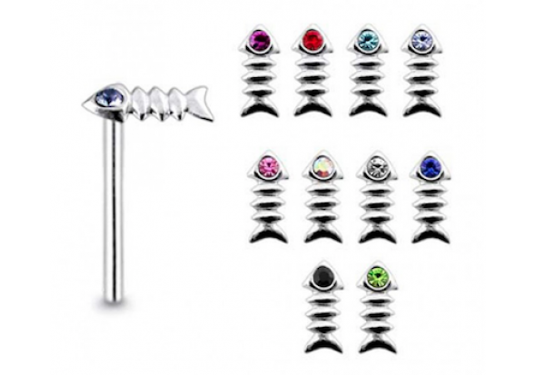 Piercing nez argent poisson