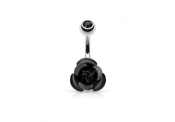 Piercing nombril rose noire