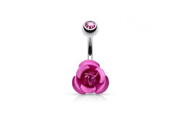 Piercing nombril rose