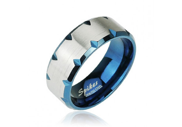 Bague en acier bleu