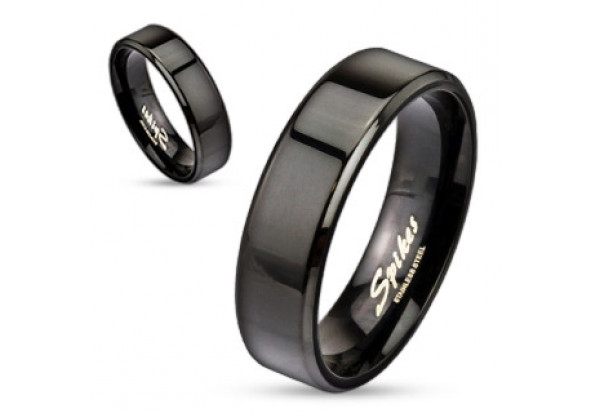 Bague en acier chirurgical noir