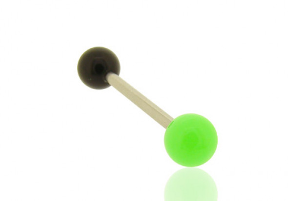 Piercing langue bicolore vert et noir