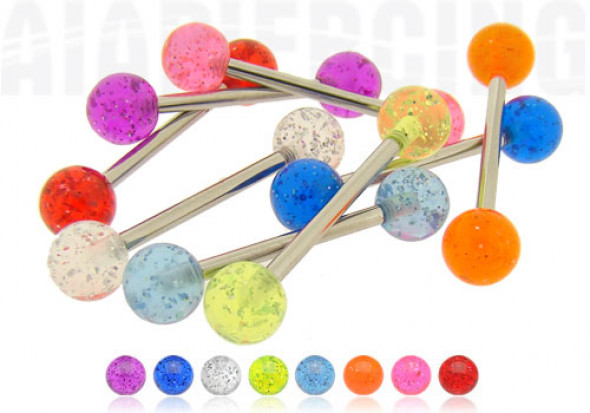 Piercing barbell paillettes