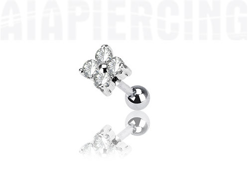 piercing helix barre, piercing helix oreille barre fleur